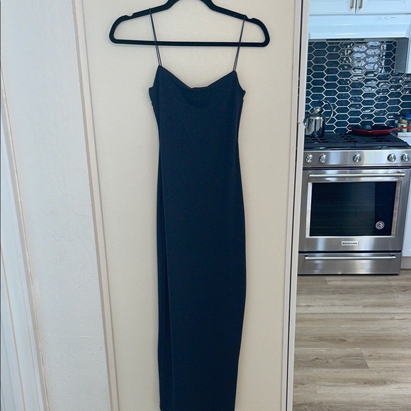 Zara Navy Blue Spaghetti Strap Cocktail Bodycon Dress | S - Picture 1 of 8
